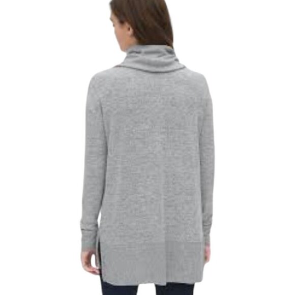 Gap Sweater Softspun Cowl-Neck Brushed Soft Baby Tweed Turtleneck Green Womens L - Picture 4 of 10